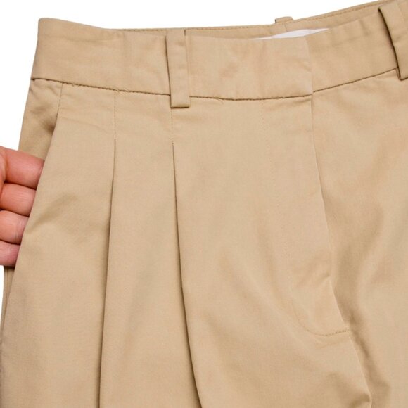 Mango MNG Pleated Beige Classic High Trousers – Pants Size US 4 - Picture 4 of 10